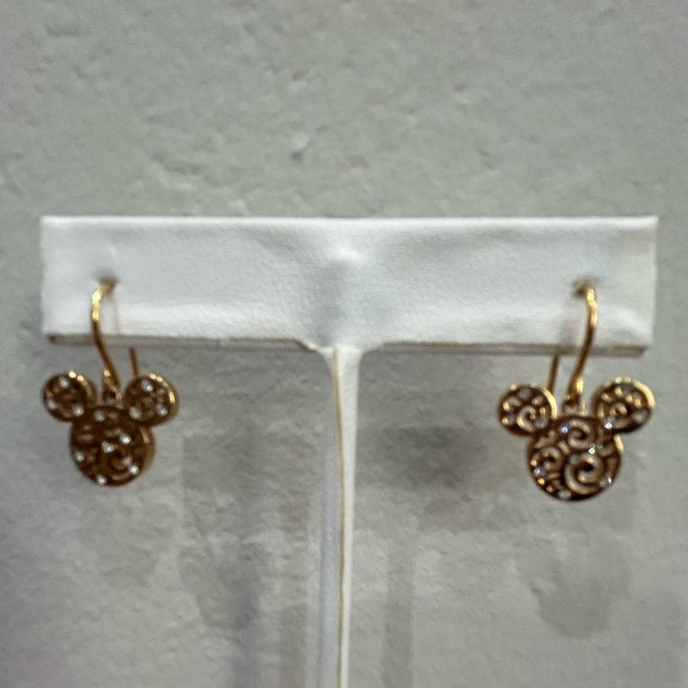 New Mickey Mouse earrings from Disneyland gold plated with April birthstones
